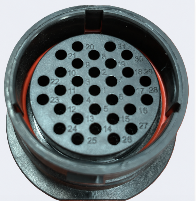 Deutsch HDP20 31-Circuit Receptacle – Takes Size 16 Sockets