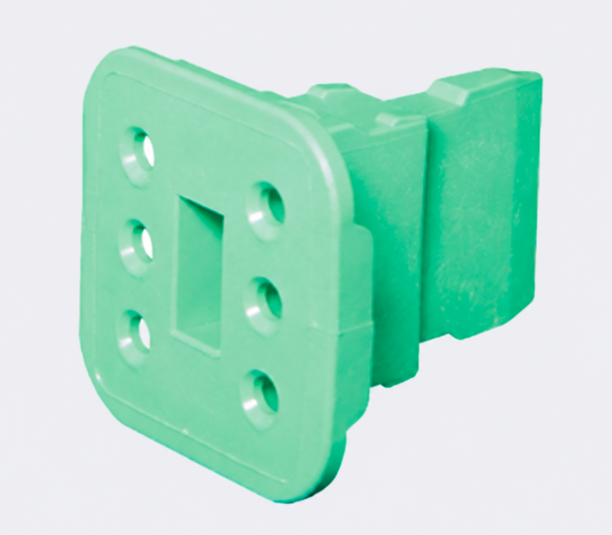 Deutsch 6-Pin Plug Wedge Lock – Green Enhanced Seal Retention