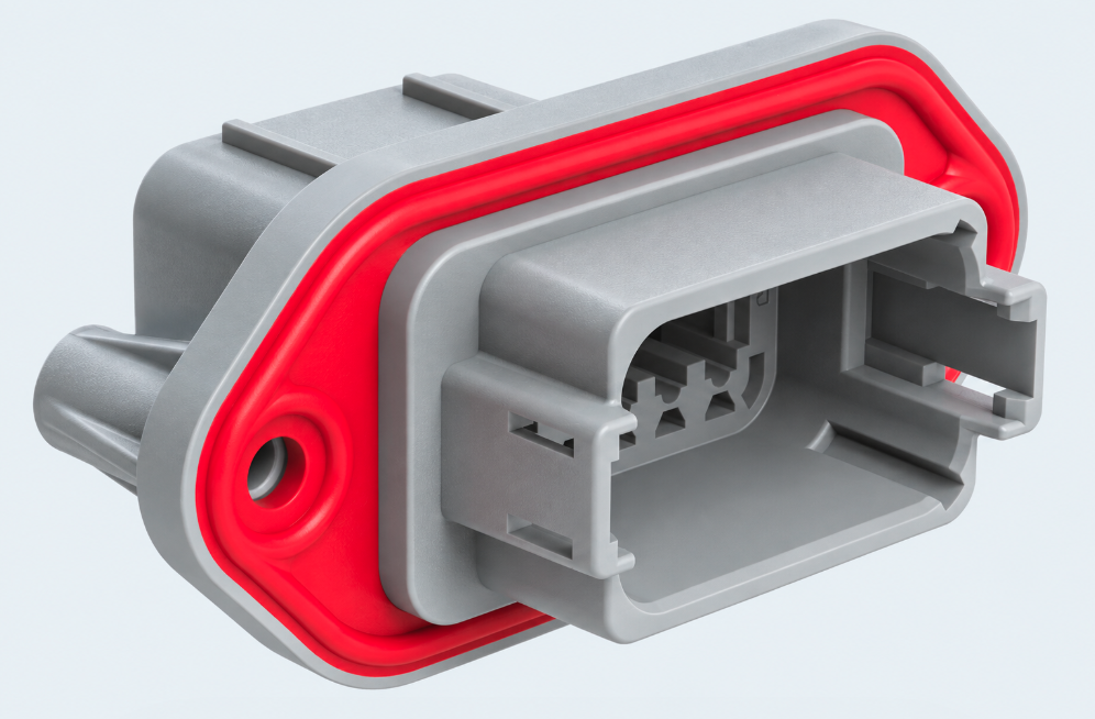 Deutsch 12-Pin Panel Mount Receptacle – A Key, Grey Seal