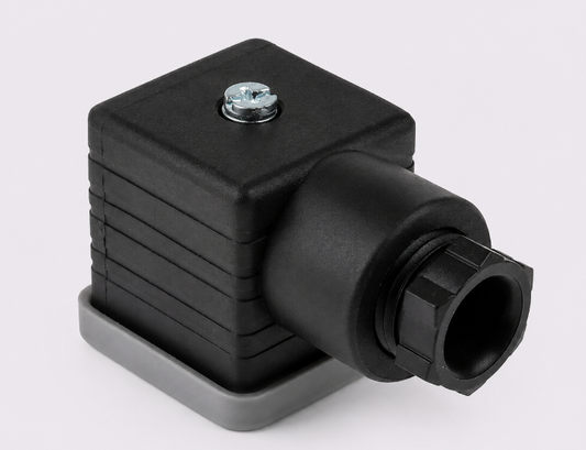 DIN Plug 3P + E, Female Solenoid Valve Connector 250V AC