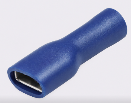 Female fully insulated blue spade terminal (10 pack)
