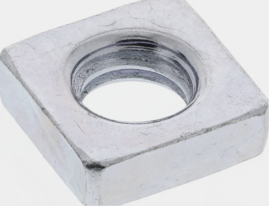 M6 10mm Steel Square Nuts, Bright Zinc Plated Finish