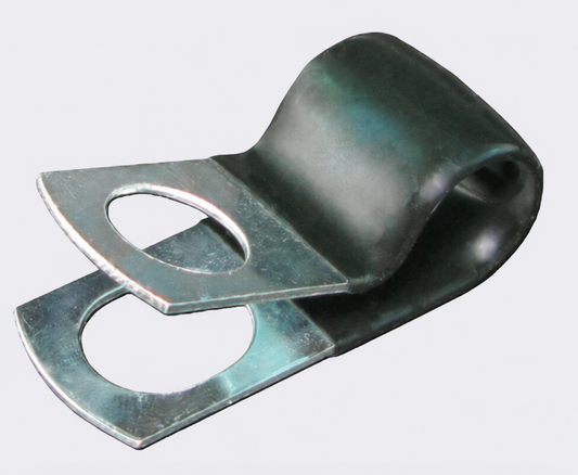 PVC Coated Zinc P Clips 6mm Mounting Hole